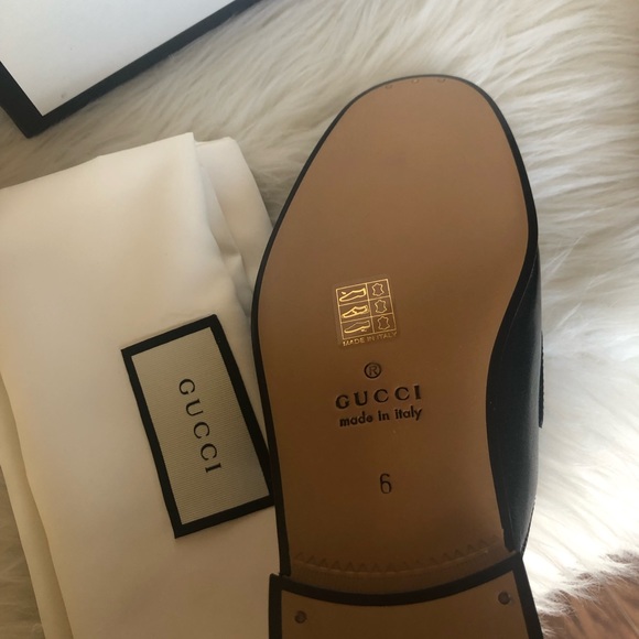 Gucci Men’s Black Leather Slip On Sandal with Web GG Logo 469891 1060 - Picture 4 of 7